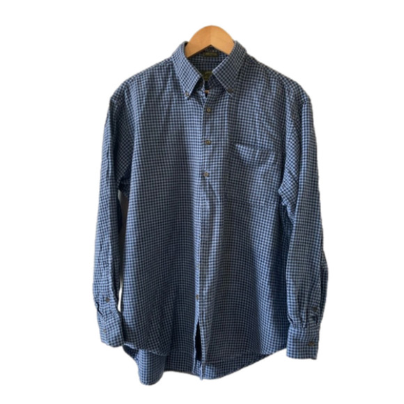 ORVIS Signature collection Large button down shirt blue check 100% cotton - Picture 1 of 8